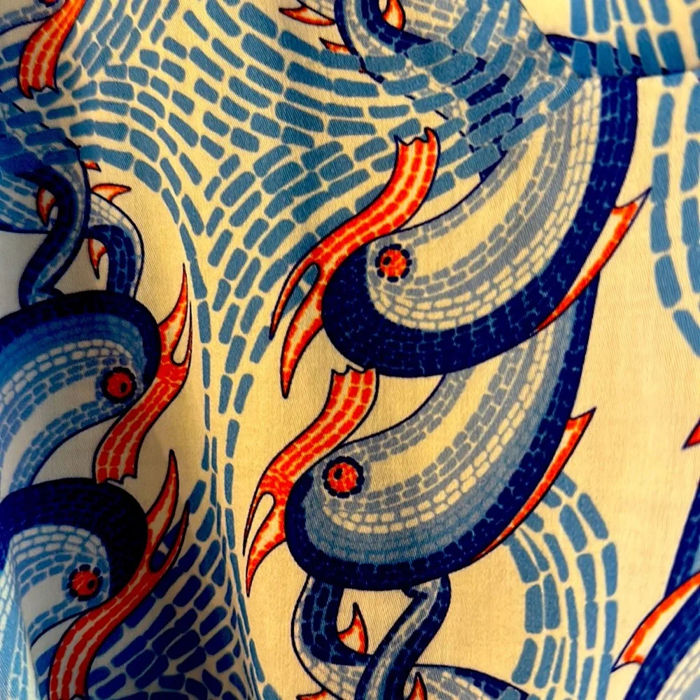 Paolita size medium blue, orange and white flouncy dress. - Picture 4 of 5